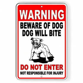 CIFbuy Durable Weatherproof Dog Alert Sign Beware of Dog Keep Out Metal Warning Sign(TikTok, temu pick-up service)