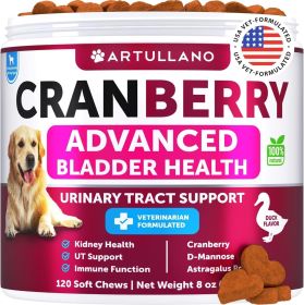 Dog UTI Treatment Cranberry Supplement & Bladder Control for Dogs Urinary Tract Infection Incontinence Pill Bladder Stones UTI Medicine Treats 120 Sof