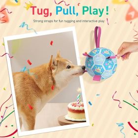 Dog Birthday Toys, Soccer Ball for Dogs with Straps, Dog Ball Toy, Puppy Birthday Gifts, Durable Herding Balls for Medium Large Dogs (8 inch)