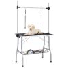 Dog Grooming Table Black Stainless Steel Medium Foldable