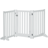31.5"H Foldable Dog Gate with Door, 3 Panels Freestanding Pet Gate Barriers Indoor with Support Feet, Puppy Fence for Small Medium Dogs, White