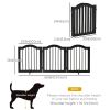 24"H Foldable Dog Gate, 3 Panels Freestanding Pet Gate Barriers Indoor with Support Feet, Puppy Fence for Small Dogs, Black