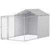 Galvanized Steel Dog Kennel Outdoor with Waterproof & UV-Resistant Cover for Large Dogs, 13.1' x 7.5' x 7.5'