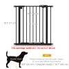 30 Inch Tall Pet Gate with Door Dog Gate and Barrier Indoor for Stairs, Pressure-Mounted Safety Gate, Black