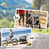 2-in-1 Pet Bike Trailer for Small Dogs, Road-Visibility Dog Stroller Bicycle Carrier, Weather-Strong Bike Wagon Trailer Sidecar Attachment, Gray