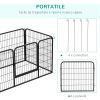 32"W 4-Panel Metal Dog Pen Exercise Pet Playpen Dog Indoor/Outdoor Fence, Black
