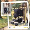Dog Stroller, One-click Folding Pet Stroller with Cup Holder, 4 Wheels Travel Carrier w/ Brakes, 360Â° Swiveling Front Wheels, Storage Basket