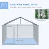 Outdoor Dog Kennel with Roof, Dog Run with Waterproof & UV-Resistant Cover, Secure Lock, for Backyard & Patio, 7.5' x 7.5' x 5.7'
