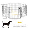 24inch Foldable Metal Exercise Pet Playpen Yard Dog Puppy Kennel Cage 8 Panel