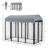 Outdoor Dog Kennel with Waterproof UV-Resistant Cover, 8 x 4 x 6 ft