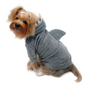 Ultra Plush Shark Hoodie with Fin & Teeth (Size: L)