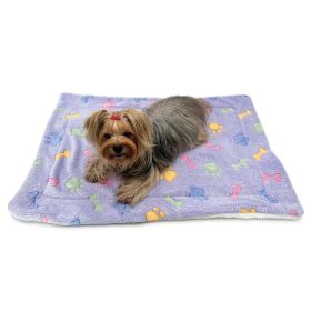 Ultra Plush Colorful Bones/Paws Blanket (Size: L)
