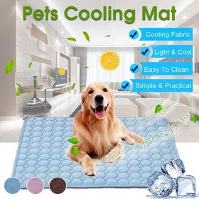 Dog Mat Cooling Summer Pad Mat For Dogs Cat Blanket Sofa Breathable Pet Dog Bed Summer Washable For Small Medium Large Dogs Car (Color: mesh cloth blue, Size: XS 40x30 cm)