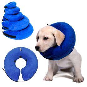 Inflatable Pet Collar dog collar Anti-bite Neck Elizabethan Collar Cute Cat Dog Puppy Neck Protective Circle Collar For Small Large Dogs (Color: Blue, Size: L)