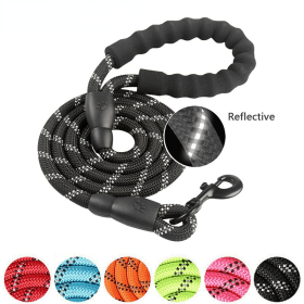150cm Strong Dog Leash Pet Leashes Reflective Leash For Small Medium Large Dog Leash Drag Pull Tow Golden Retriever (Color: Black, Size: 1.0cm 150cm)