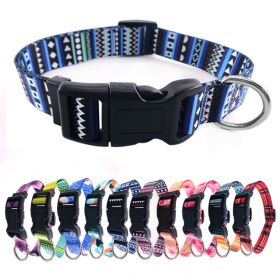 Pet supplies Digital printing Pet collar Bohemian collar Ethnic dog collar (Color: Bohemian purple, Size: L)