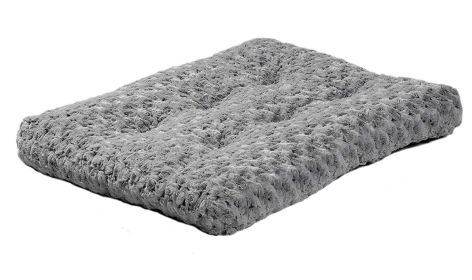 Dog Plush Bed Comfortable Crate Bed Washable Bed Kennel Pad Fit for Pet Cage (Color: Gray, Size: L)
