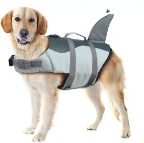 Dog Life Jacket Shark; Dog Lifesaver Vests with Rescue Handle for Small Medium and Large Dogs; Pet Safety Swimsuit Preserver for Swimming Pool Beach B (colour: Rose, Size: XL)