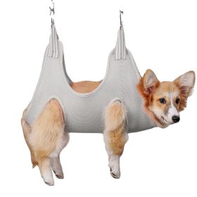 Pet Dog Grooming Hammock Harness For Cat Dog Hammock Restraint Bag Grey (Size: M)