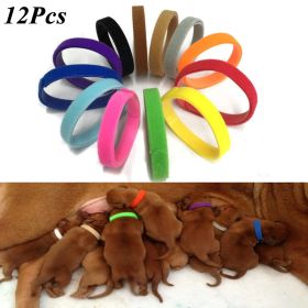 12 Pcs/Set Puppy Newborn Pets Identify Collars Adjustable Nylon Small Pet Dog Collars Kitten Necklace Whelping Puppy Collars (Color: 12pcs, Size: S)