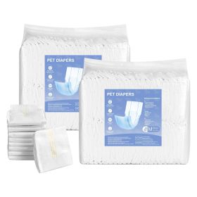 VEVOR Disposable Male Dog Diapers, Super Absorbent Male Dog Wraps, 360 Â° Leak-Proof Belly Bands with Wetness Indicator for Doggies in Heat, Training (style: Male Dog Wraps, Size: Medium (96 Count))