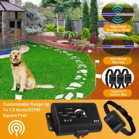 Electric Dog Fence System Pet Tone Shock Boundary Containment Water Resistant Collar Receiver For Small Medium Large Dog (Size: Small Medium Large)