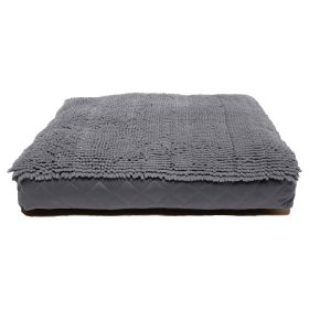 DGS Pet Products Dirty Dog Rectangle Bed Medium Brown 26" x 34" x 4" (Color: Cool Grey, Size: medium)