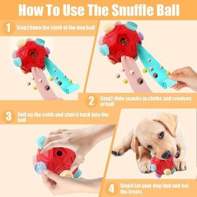 Dog Snuffle Ball-Interactive Puzzle Dog Toys Encourage Natural Foraging Skills Slow Feeder for Training and Stress Relief (Color: BLUE PINK)