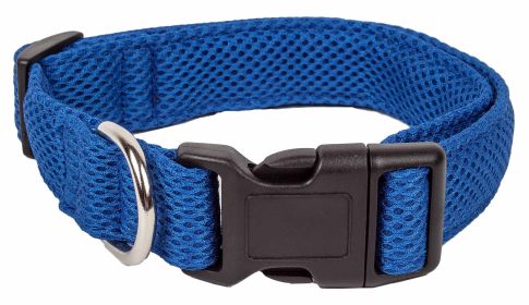 Pet Life 'Aero Mesh' 360 Degree Dual Sided Comfortable And Breathable Adjustable Mesh Dog Collar (Color: Blue, Size: small)