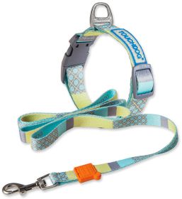 Touchdog 'Trendzy' 2-in-1 Matching Fashion Designer Printed Dog Leash and Collar (Color: Blue, Size: small)
