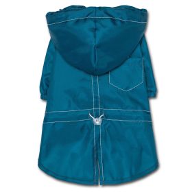 Touchdog Split-Vent Designer Waterproof Dog Raincoat (Color: Blue, Size: medium)