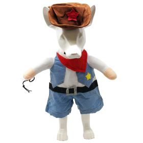 Pet Life 'Rodeo Bones' Cowboy Pet Dog Costume Uniform (Color: DENIM BLUE, Size: small)