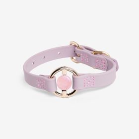 Luxury Spill-Proof Dog Collar Embedded with Healing Crystal (Color: Lilac Haze, Size: small)