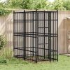 Dog Kennel Black Powder-coated steel One Size Durable
