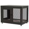 Pet Crate End Table with Water-resistant Cushion or Large Medium Dogs