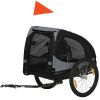 Dog Bike Trailer with Hitch Coupler, Quick Release Wheels, Reflectors, Flag for Medium Dogs
