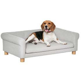 Modern Pet Sofa Medium Large Dog Bed W/ Removable Seat Cushion (Color: Light Gray)