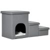 Dog Ramp with Storage Boxes and Condo, Pet Stairs for High Beds and Couch with Washable Plush Cushion