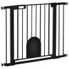 30"-41" Extra Wide Pet Gate Barrier with Small Door, 30"H Dog Gate with Safety Gate Barrier, Stair Pressure Fit