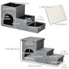 Dog Ramp with Storage Boxes and Condo, Pet Stairs for High Beds and Couch with Washable Plush Cushion