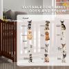 Foldable Dog Gate with Door, 4 Panels Fressstanding Pet Gate