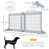 41"-72" Wooden Freestanding Pet Gate with Support Feet, for Small Medium Dogs