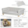 Modern Pet Sofa Medium Large Dog Bed W/ Removable Seat Cushion