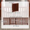 Foldable Dog Gate with Door, 4 Panels Fressstanding Pet Gate
