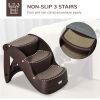 Portable Pet Stairs Foldable Steps for Small Dogs 3-Step with Non-slip Treads for Beds Sofas