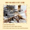 Dog Ramp with Storage Boxes and Condo, Pet Stairs for High Beds and Couch with Washable Plush Cushion